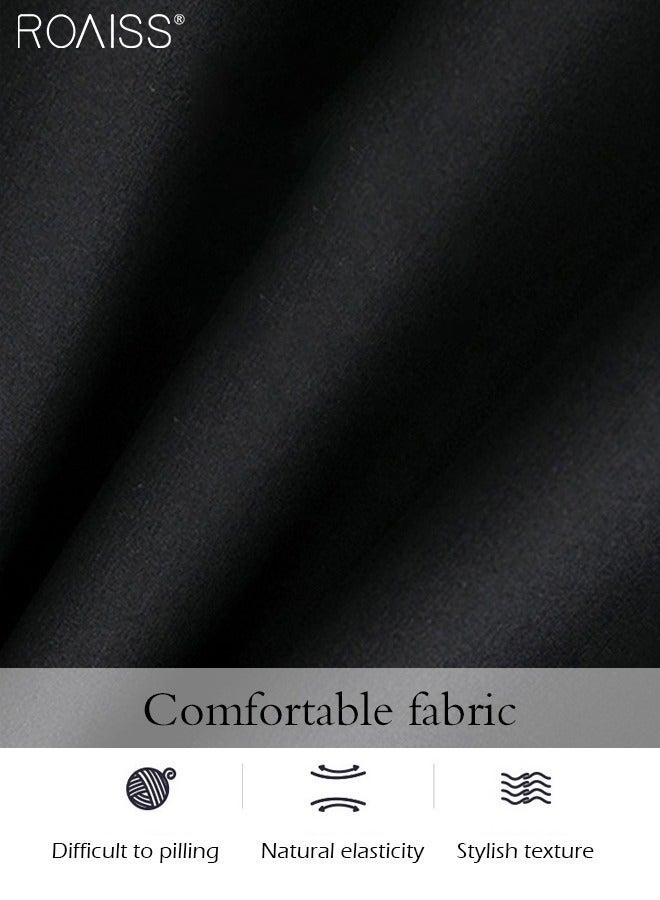 roaiss Men Classic Joggers Pants, Loose Fit Drawstring Pants for Men, Ankle Banded Sweatpants with Side Pockets and Elastic Waist, Suitable for Daily Wear, Outdoor or Any Physical Activities - Image 4